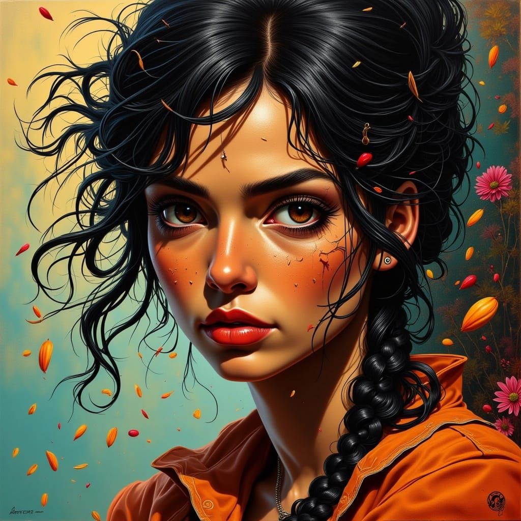 Hyperrealistic Portrait in a Vibrant, Cyberpunk-Inspired Aes...