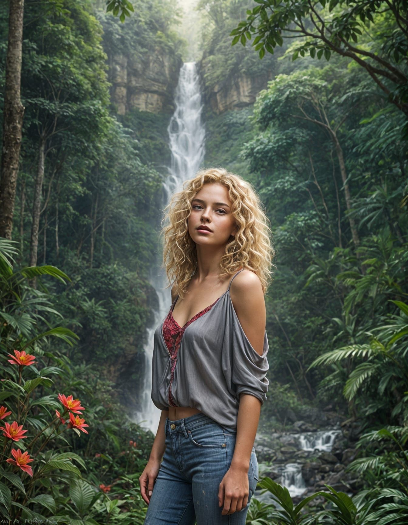 Ethereal Fantasy Women in Jungle Clearing