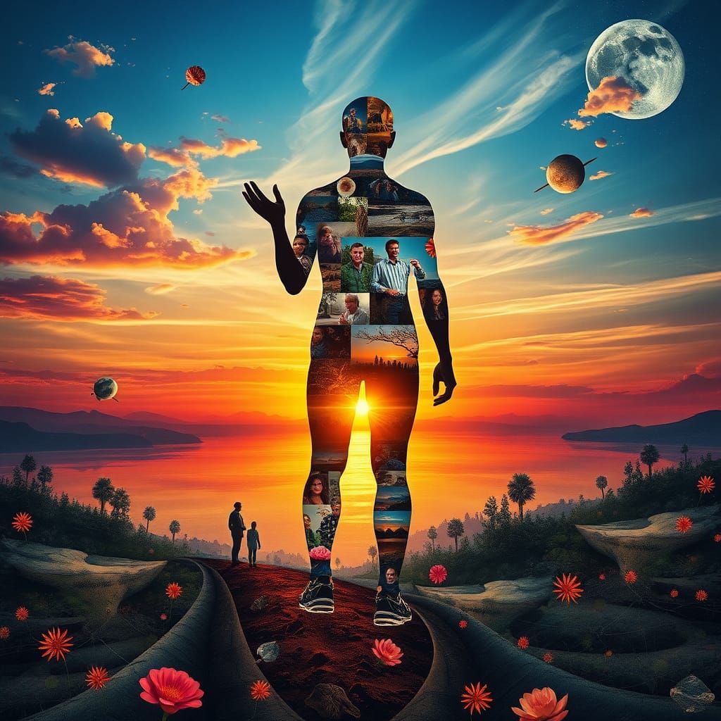 Mesmerizing Paper Collage Art of Glowing Human