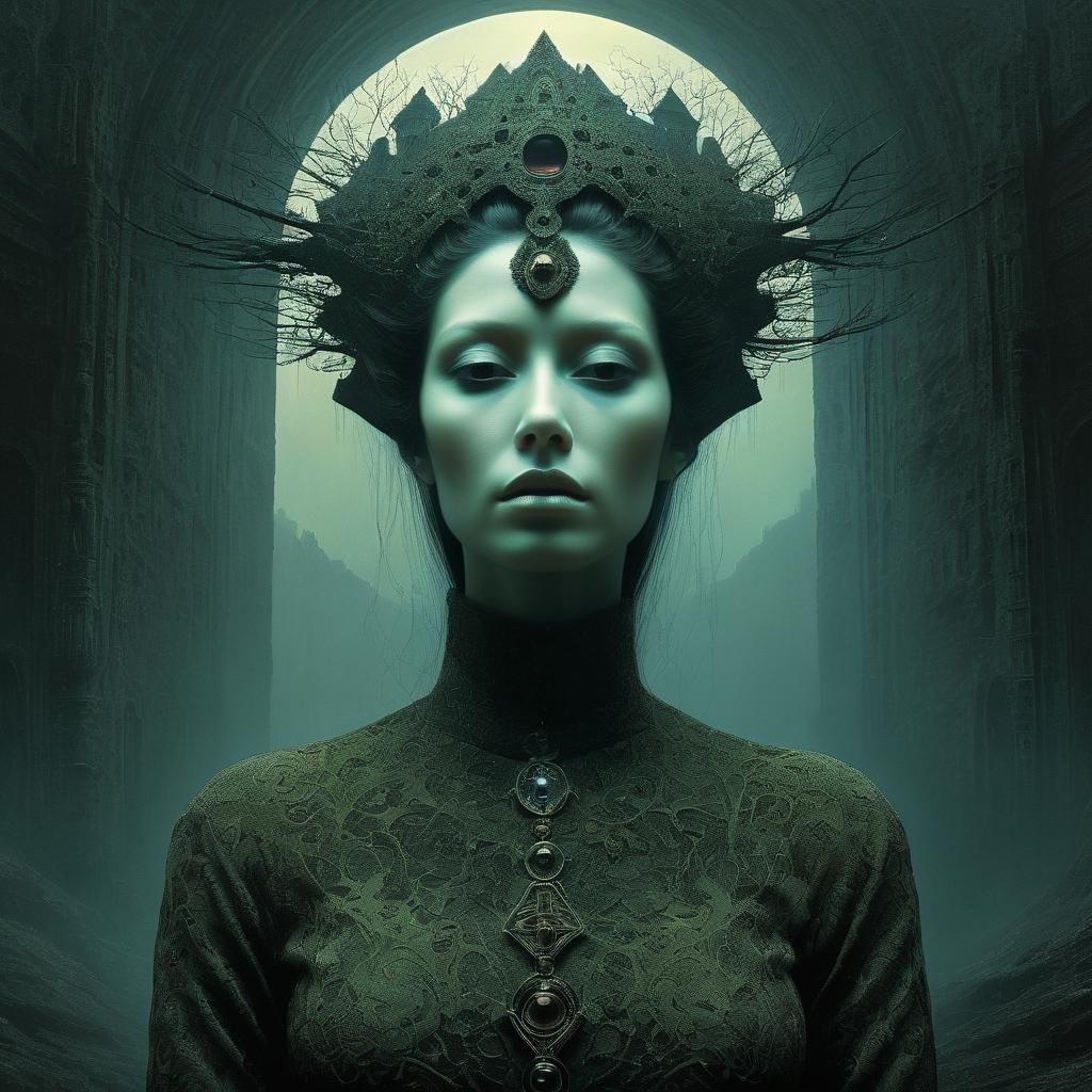 Dystopian Ghost Portrait in Surrealist Style