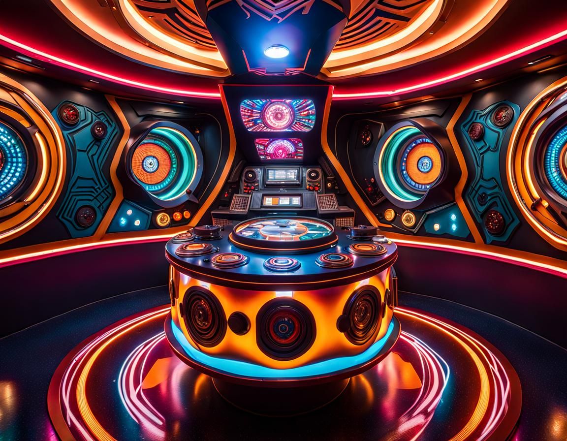 Modern TARDIS Interior with Graffiti Art Style