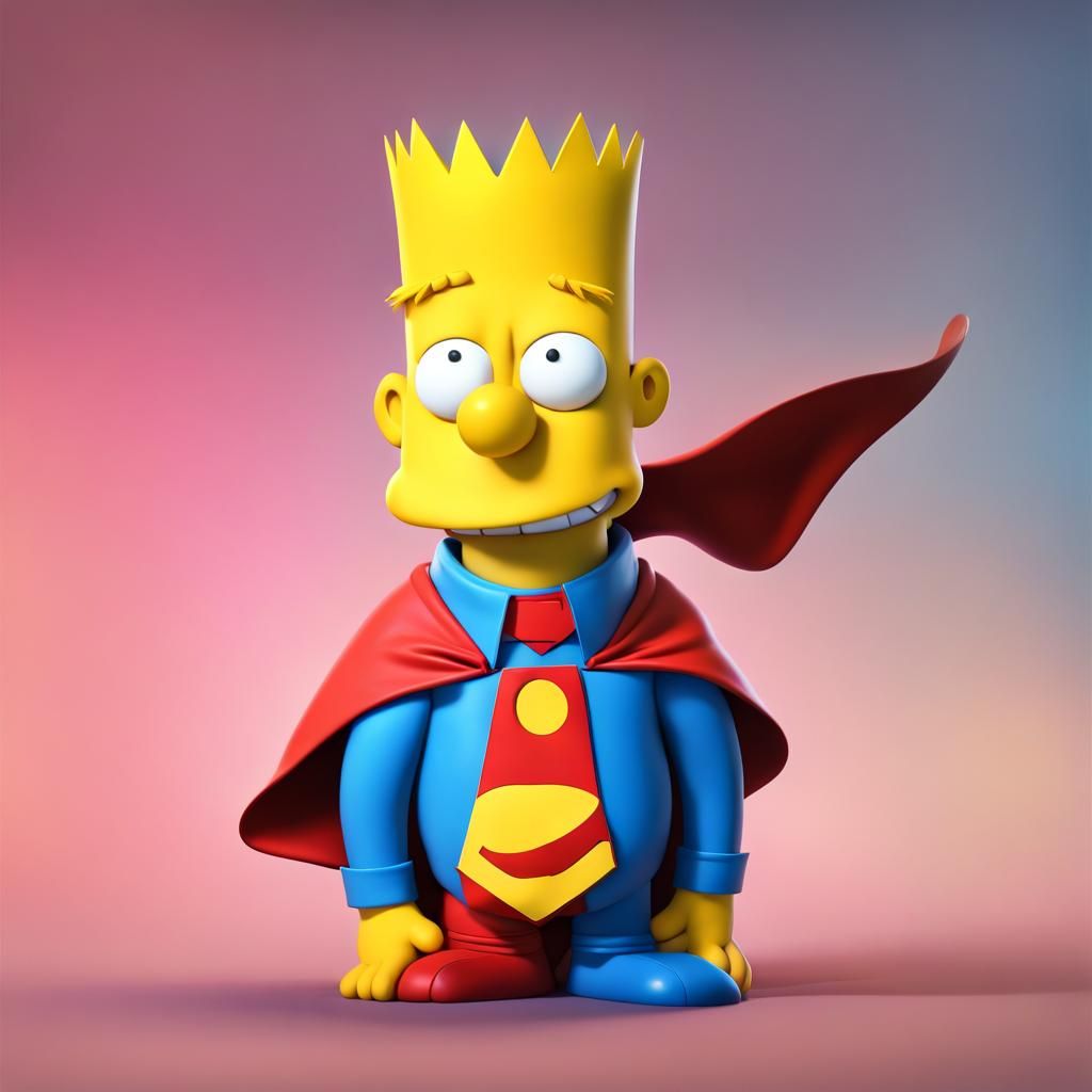 Goofy Bart Simpson Hybrid in 3D Digital Art