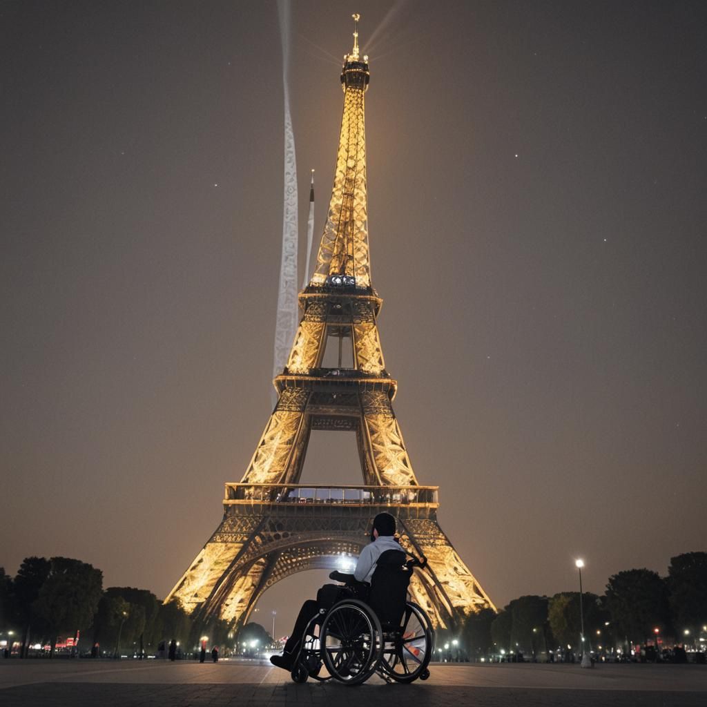 Inspirational Paralympic Athlete Under the Eiffel Tower