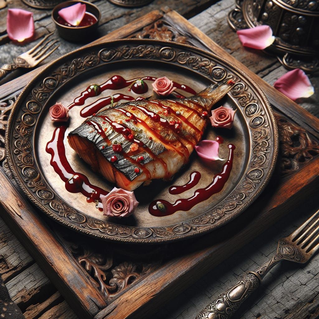 Medieval Harvest Feast: Fish in Rich Rose Sauce
