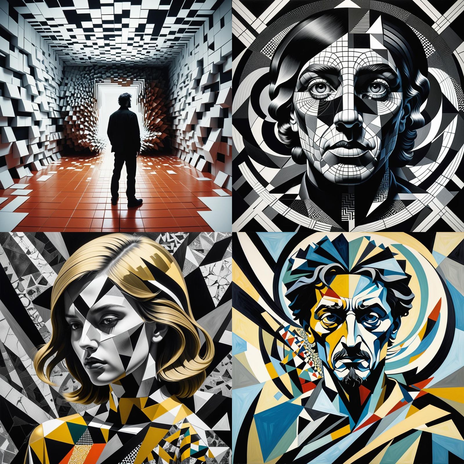 A monochromatic self portrait design inspired by Dadaist and...