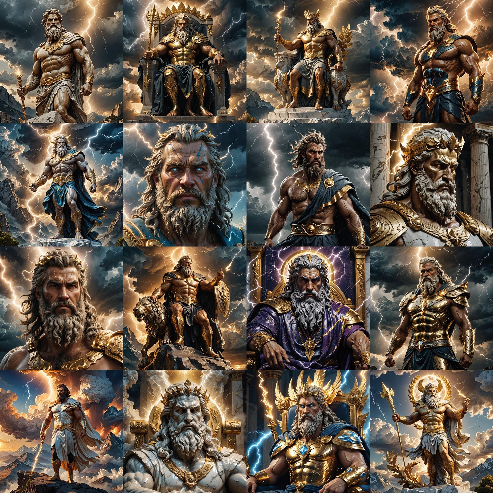 Hyperrealistic Depiction of Zeus, King of Gods