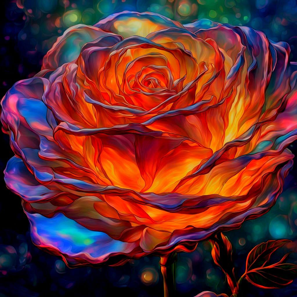 Iridescent Glass Rose