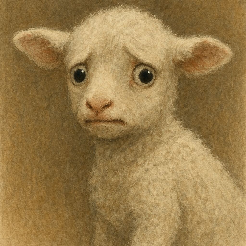 Anxious Lamb Generated by AI