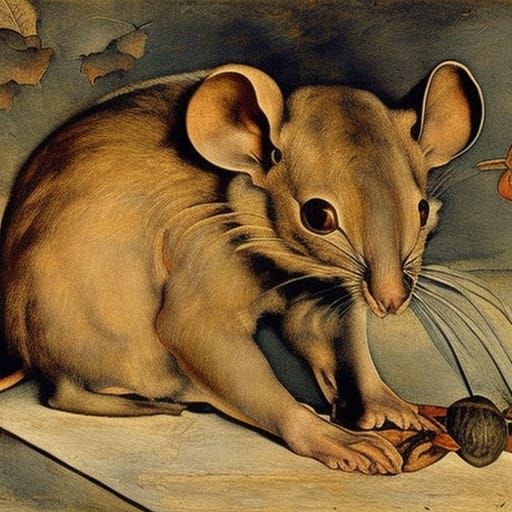 Dejected Mouse: Expressionist Fantasy Art