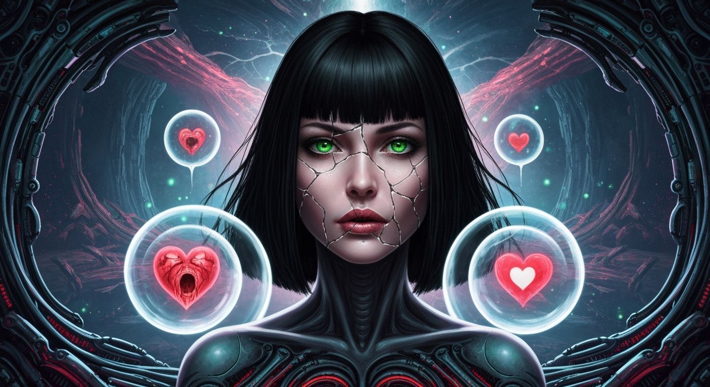 Fractured Portrait in a Surreal Dreamscape