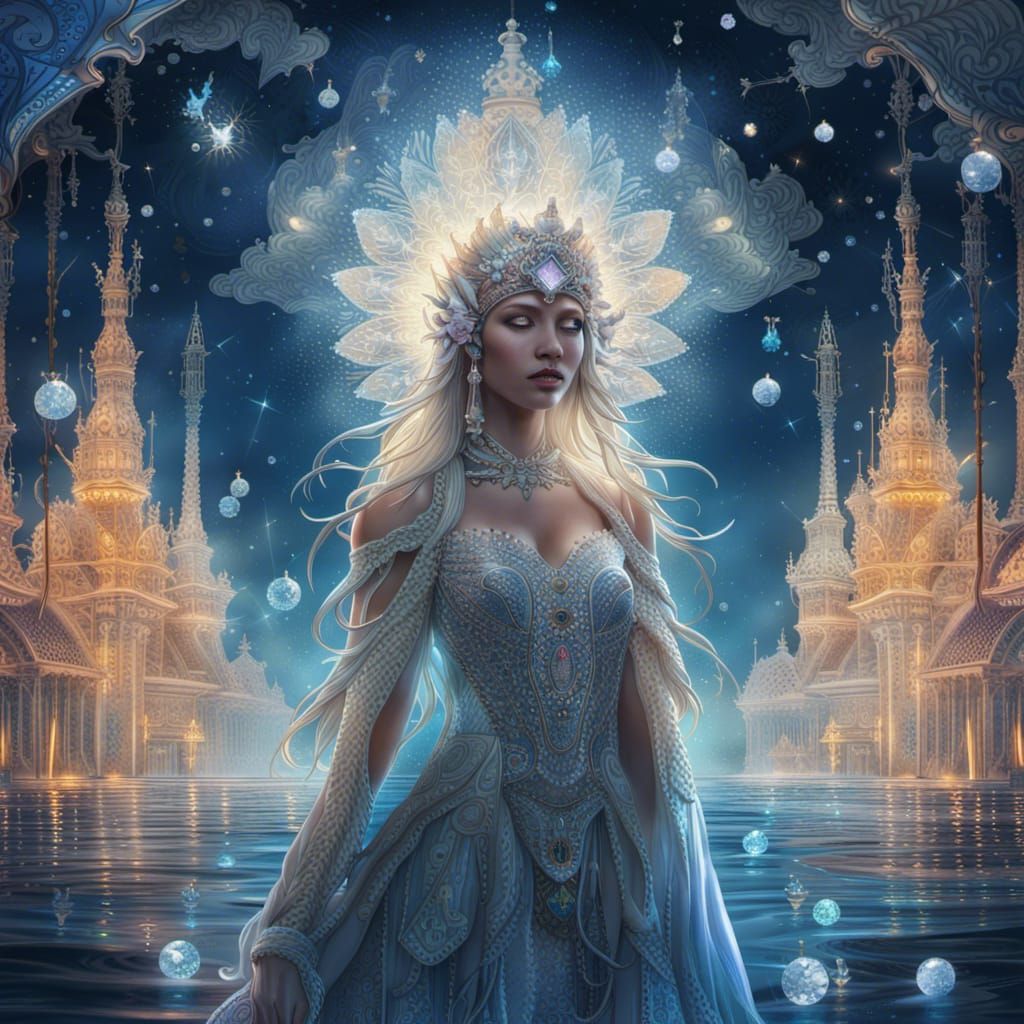 Crystal Lady of the Lake in Moonlight