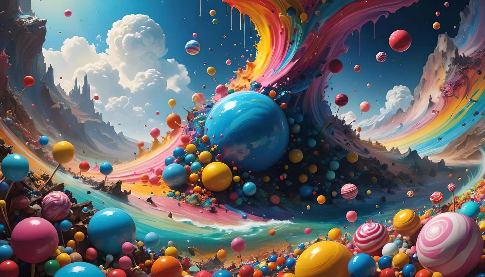 Candy Apocalypse: Hyperdetailed Oil Painting in Postmodern S...