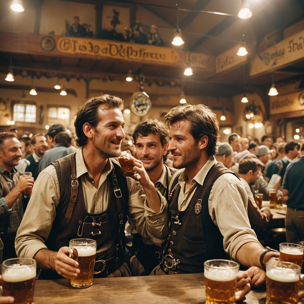 Oktoberfest Celebration with Golden Hues and Film Grain