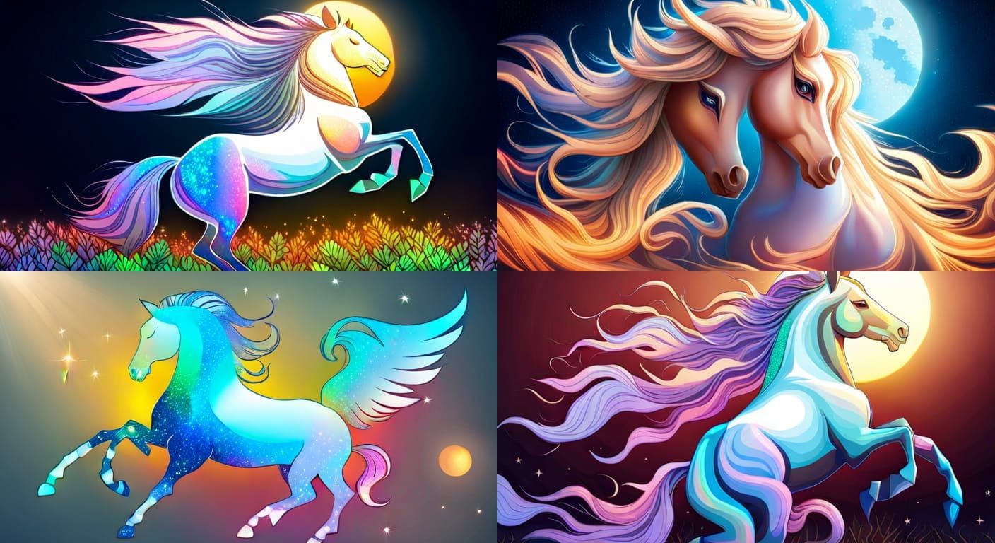 Holographic Glitter Emblem of a Horse