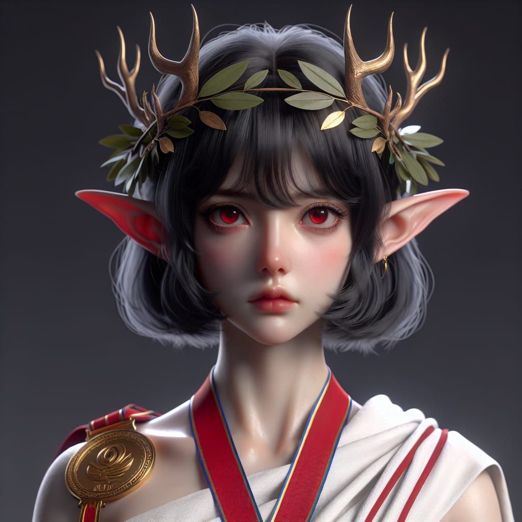 Elf in Greek Toga with Olive Crown