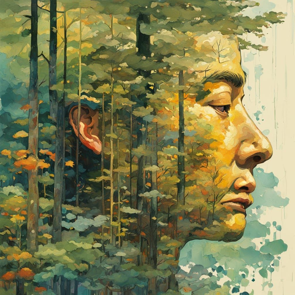 Ethereal Portrait in Gouache Impasto Style