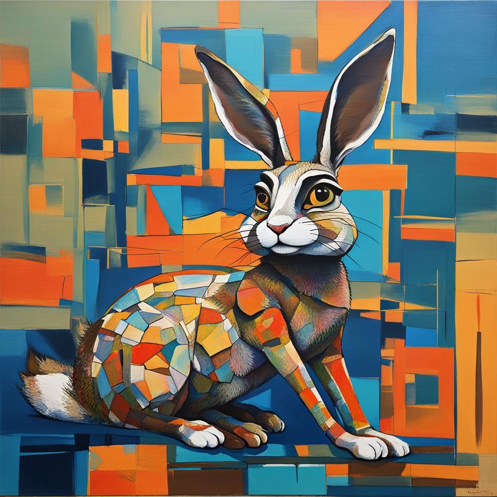 Judy Hopps Sunbathing in Abstract Art Style