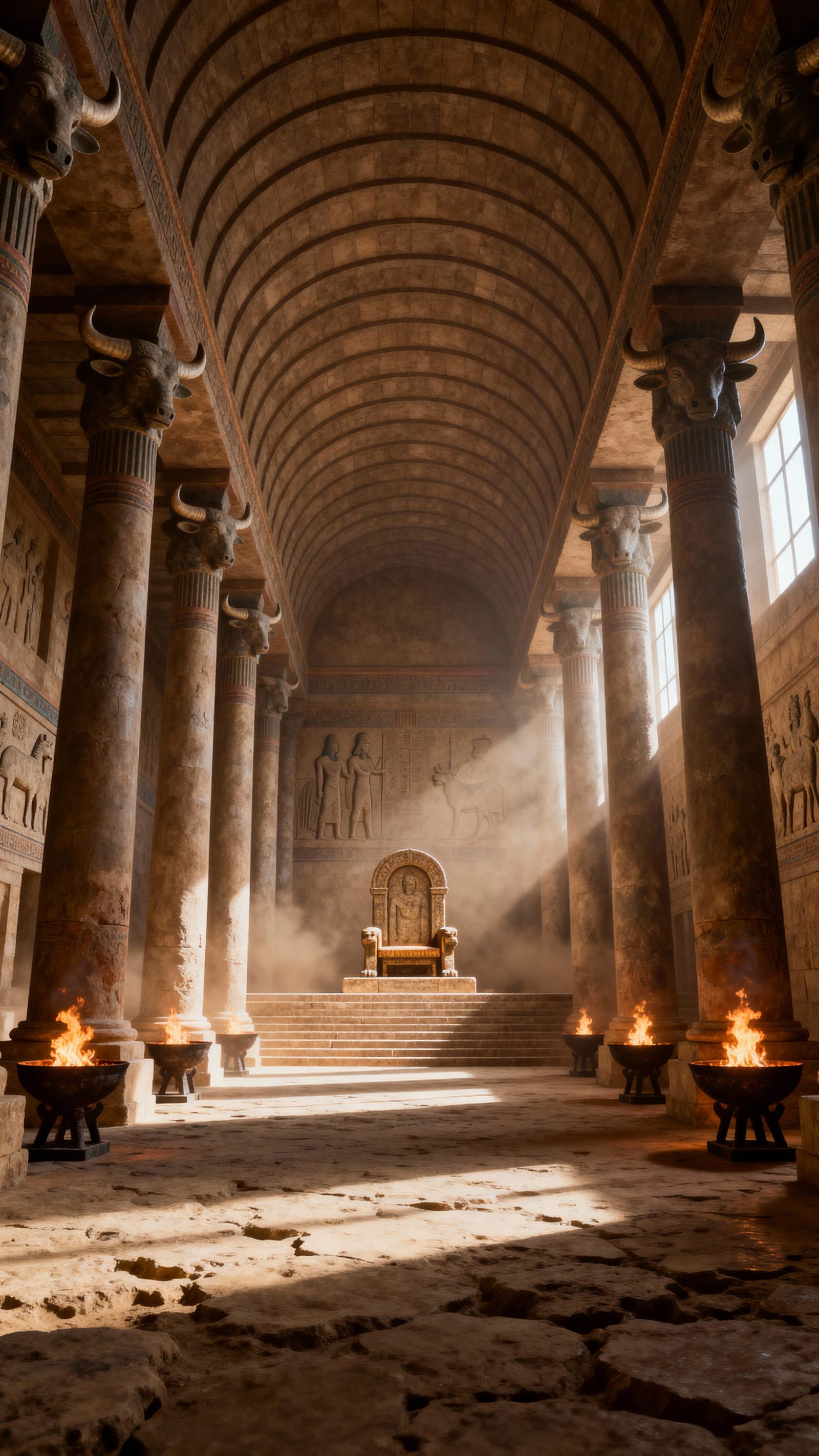 Grand Pre-Islamic Persian Audience Hall with Stone Columns
