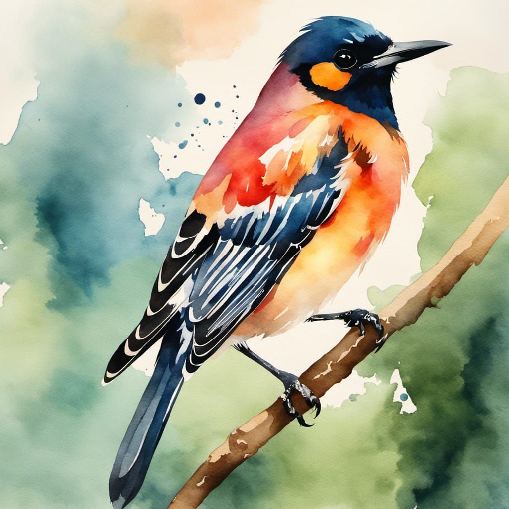 Watercolor Bird Art: Colorful Avian Illustration