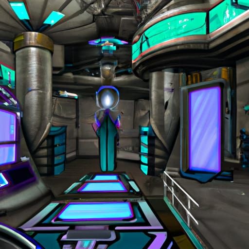 evil futuristic anime villain lair