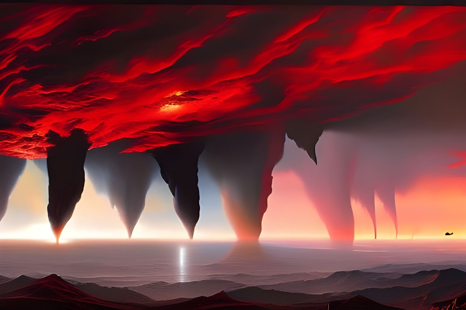 Epic Lightning Storms of Titan: Oil Painting