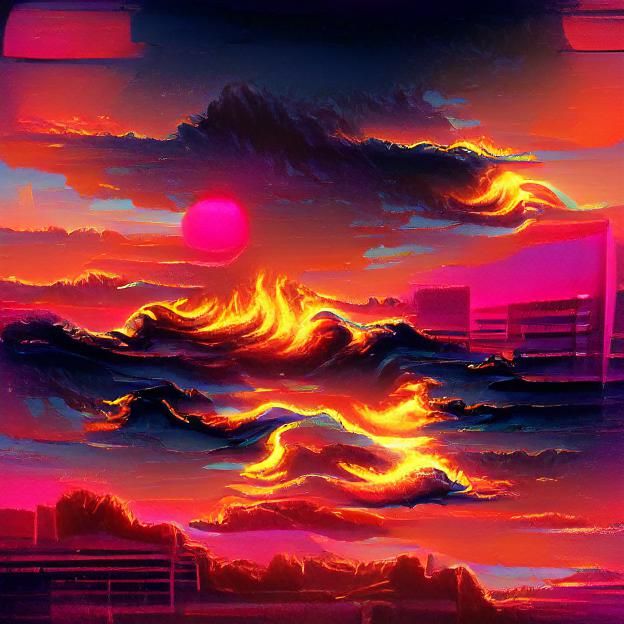 Synthwave Sunset Over Neon City