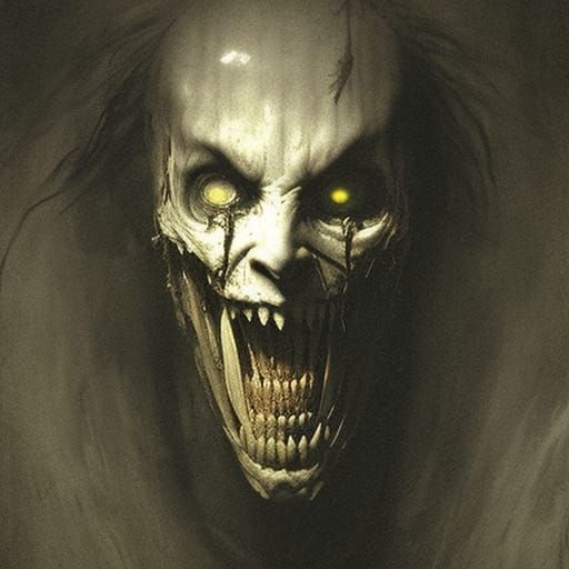 Tormented Smile: A Gothic Horror Illustration