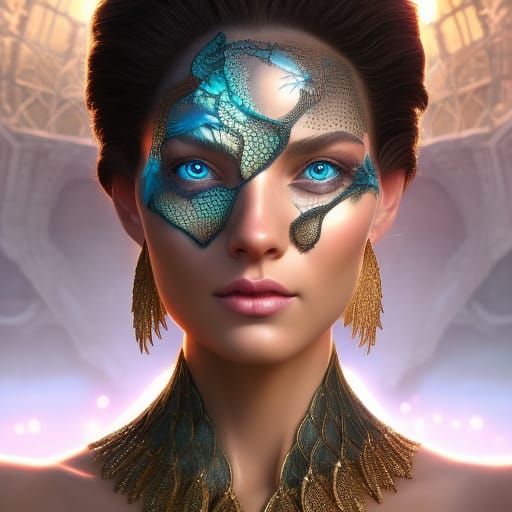 Detailed Human Face Silhouette in Ukiyo-e Style