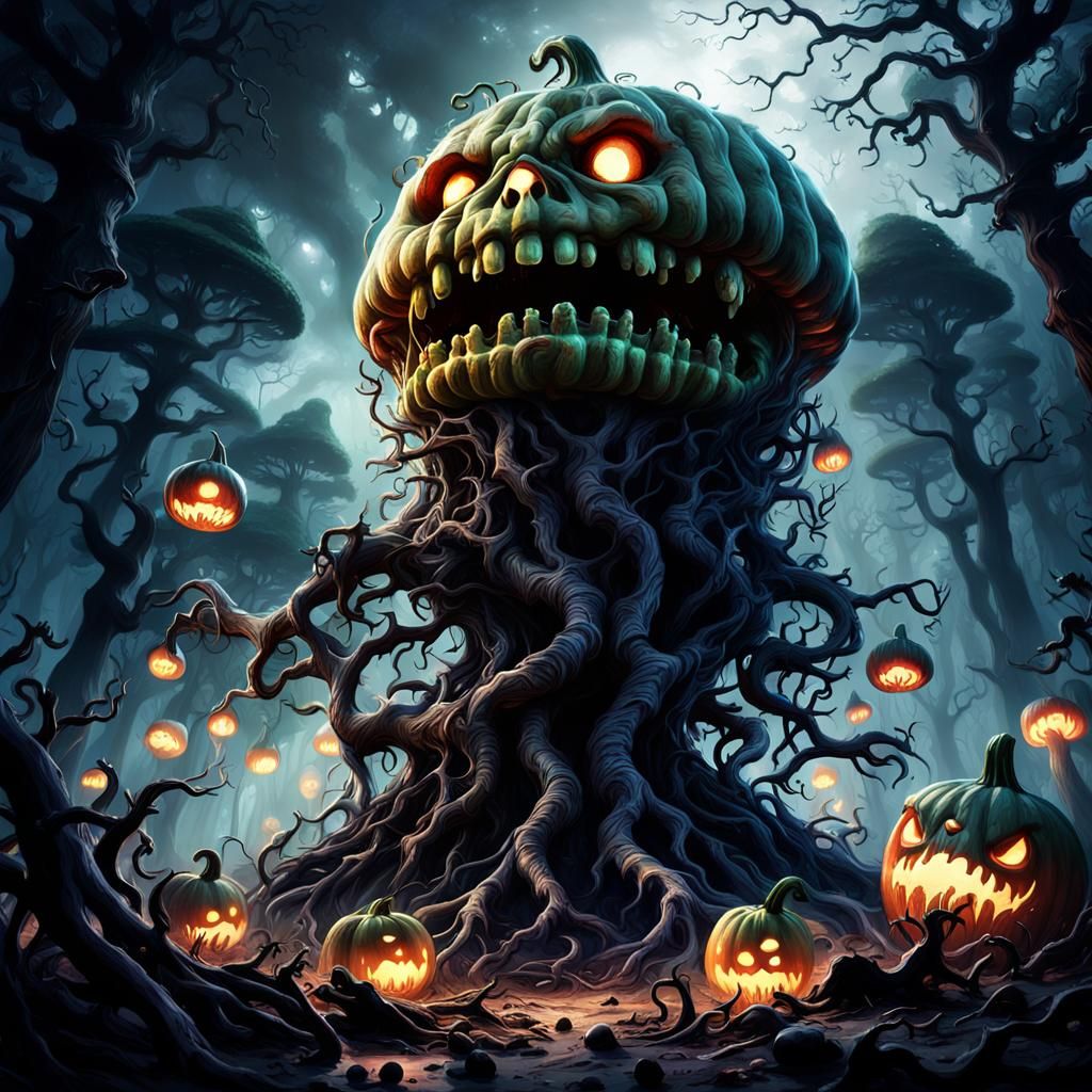 Zombie Gourd Rising in Mystical Forest