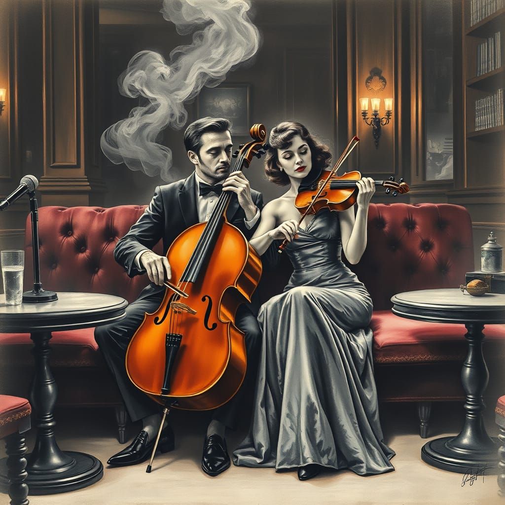 Moody Jazz Club Couple: Intimate Portrait of a Stylish Pair