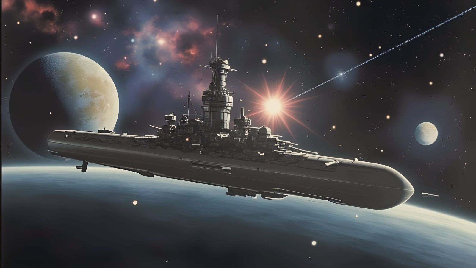 Battleship USS Missouri Reimagined as Spaceship