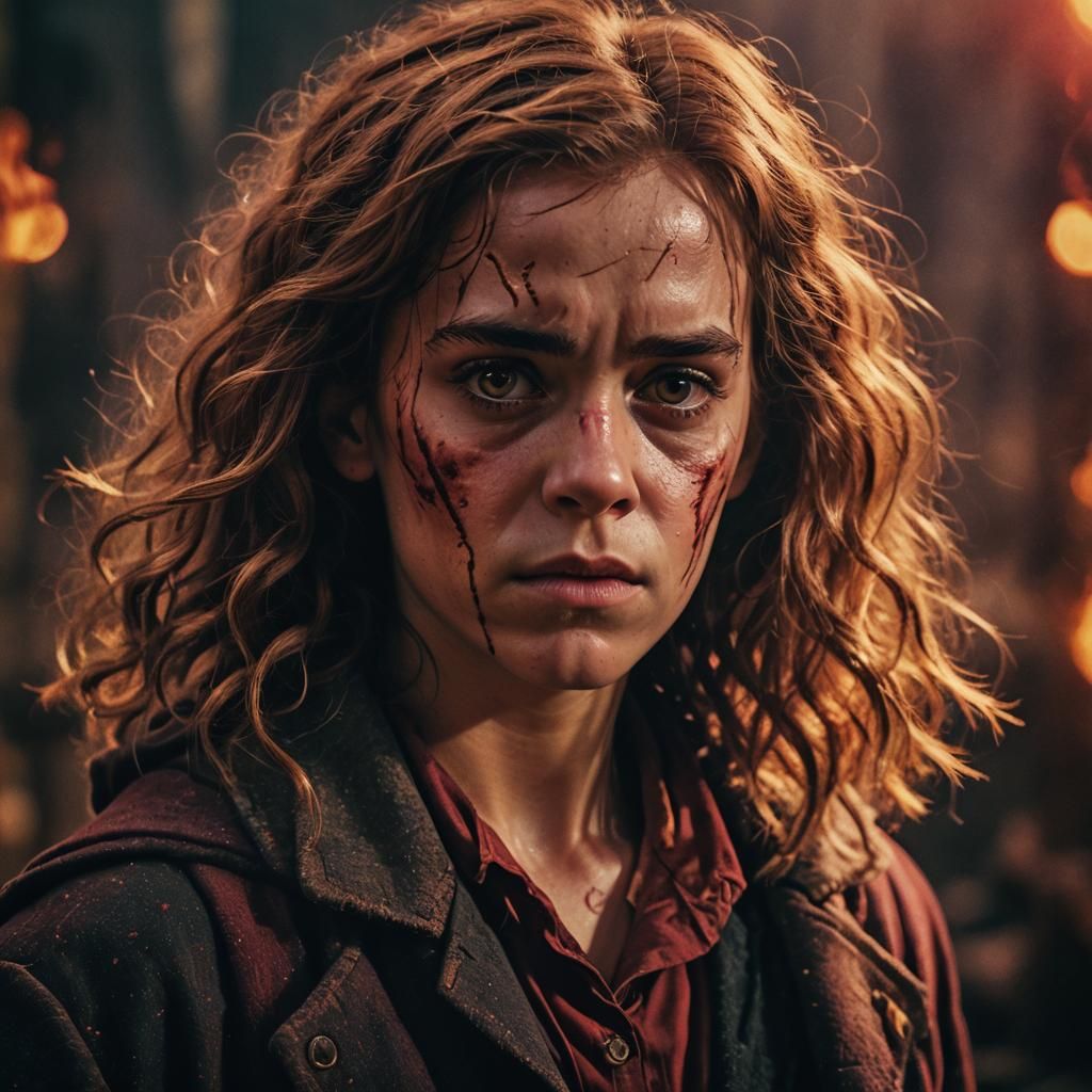 Dark Fantasy Portrait: Hermione Granger with Burns