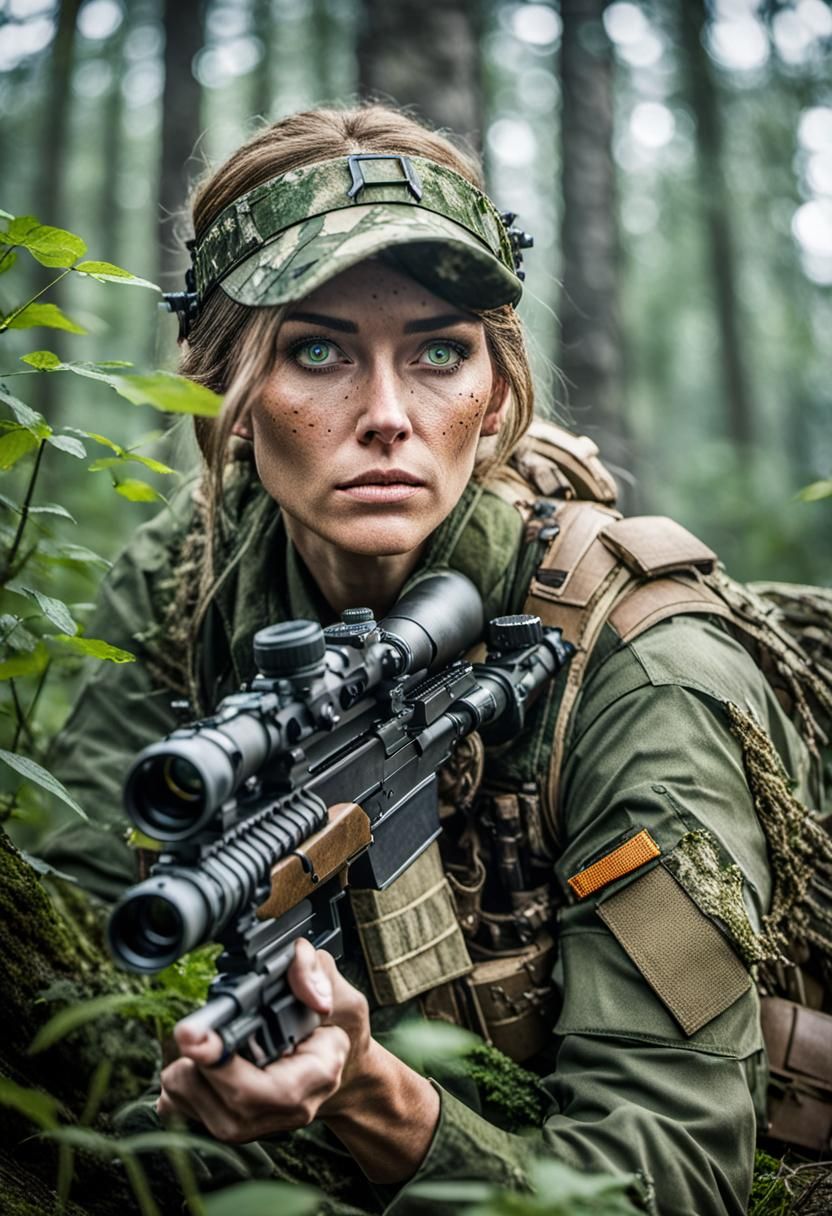 Girl in uniform. under cover... so she doesn't hint at the m...