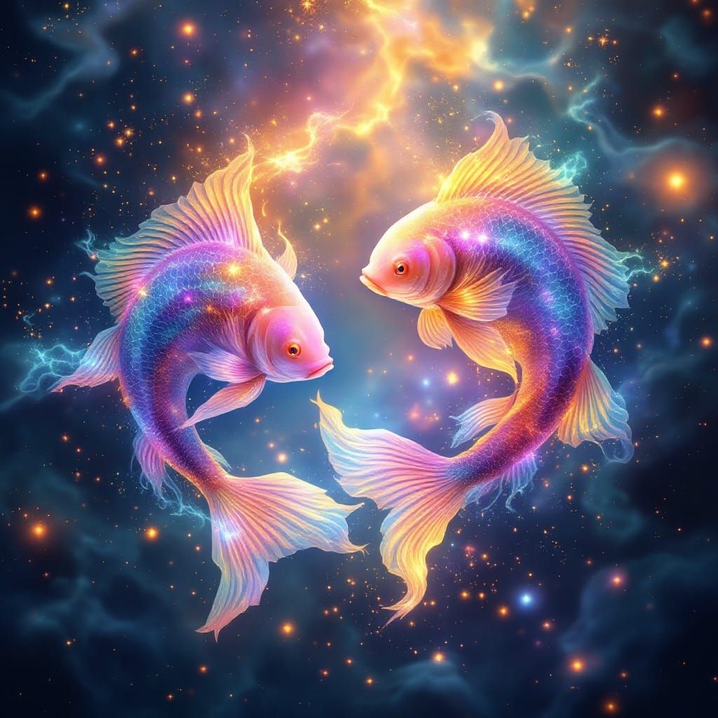 Ethereal Fish in Cosmic Dance