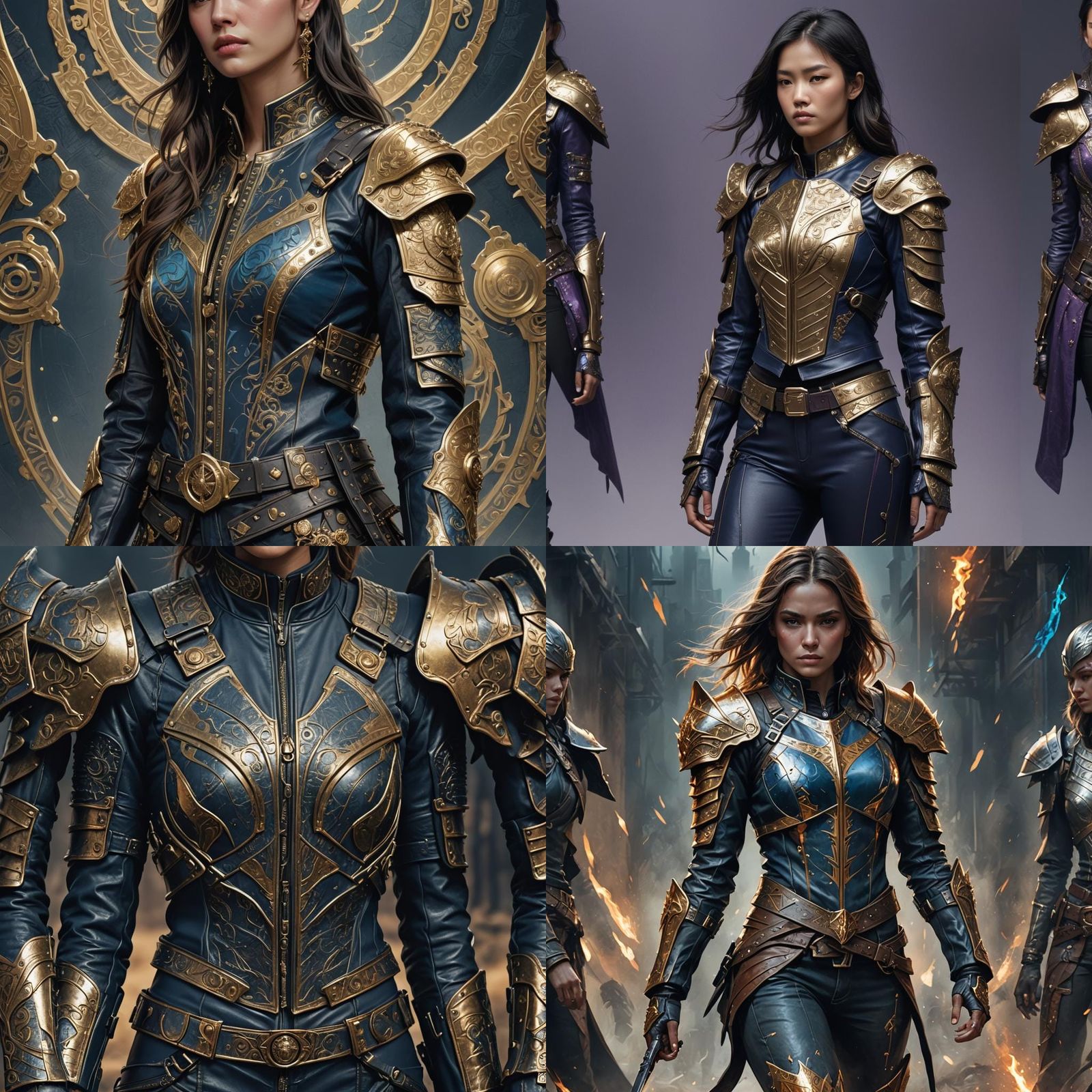 High Fashion Leather Jacket with Armor Accents