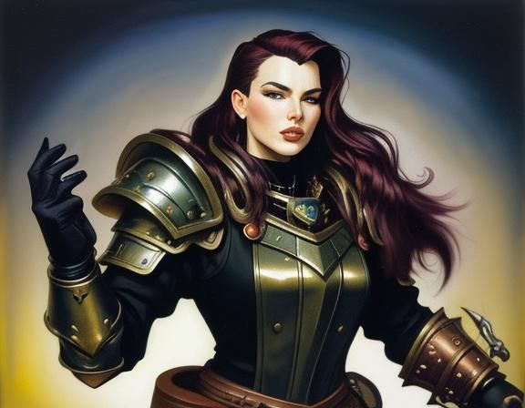 Dwarf Artificer in Armor: Ligne Claire Illustration