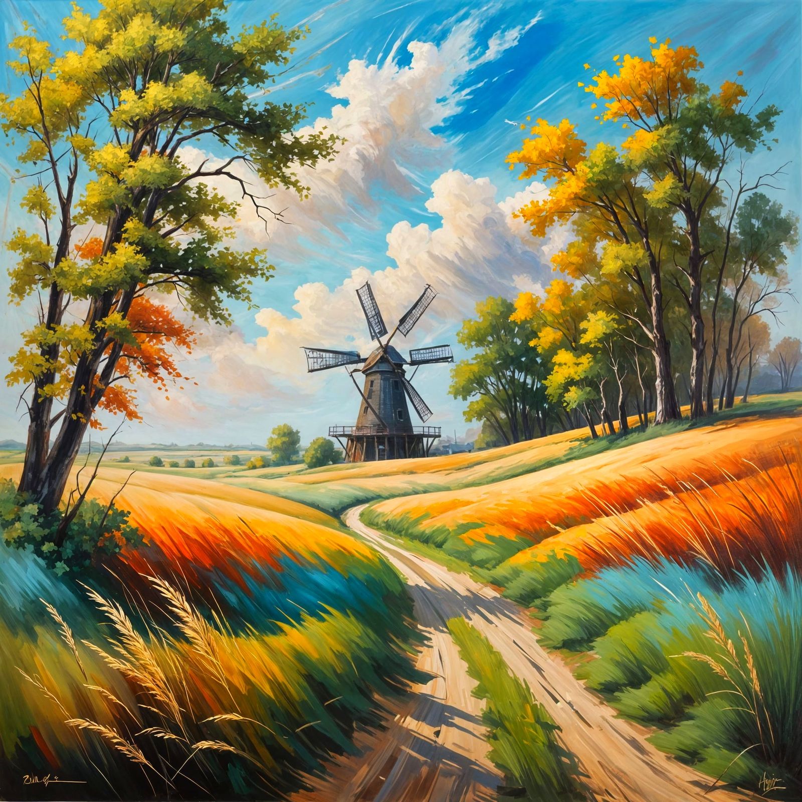 Powerful Windswept Plains at Sunset