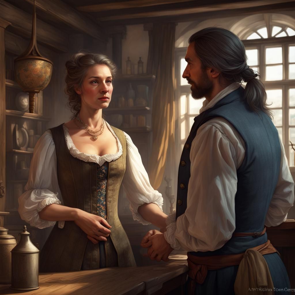 Colonial Innkeeper Shows Room in 1700s Style