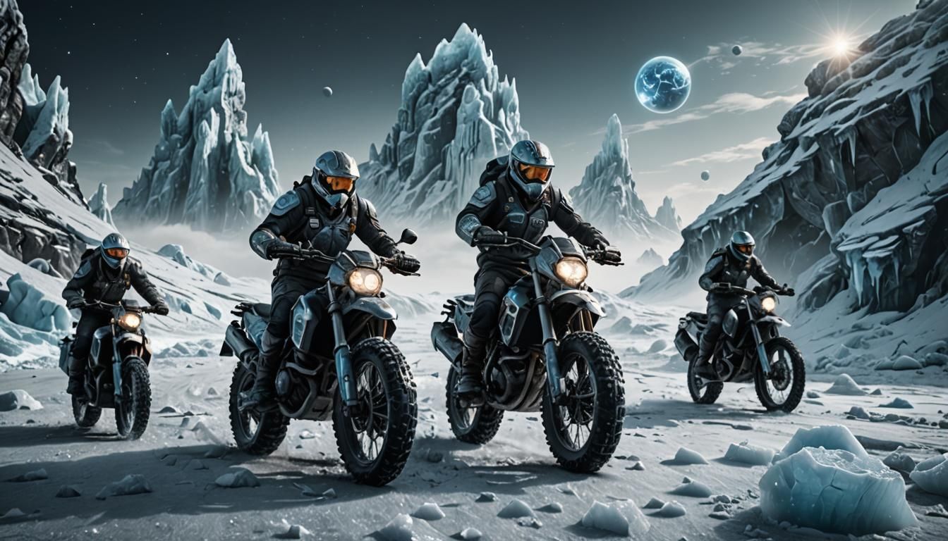 Hyperrealistic Ice Planet Riders in High Definition