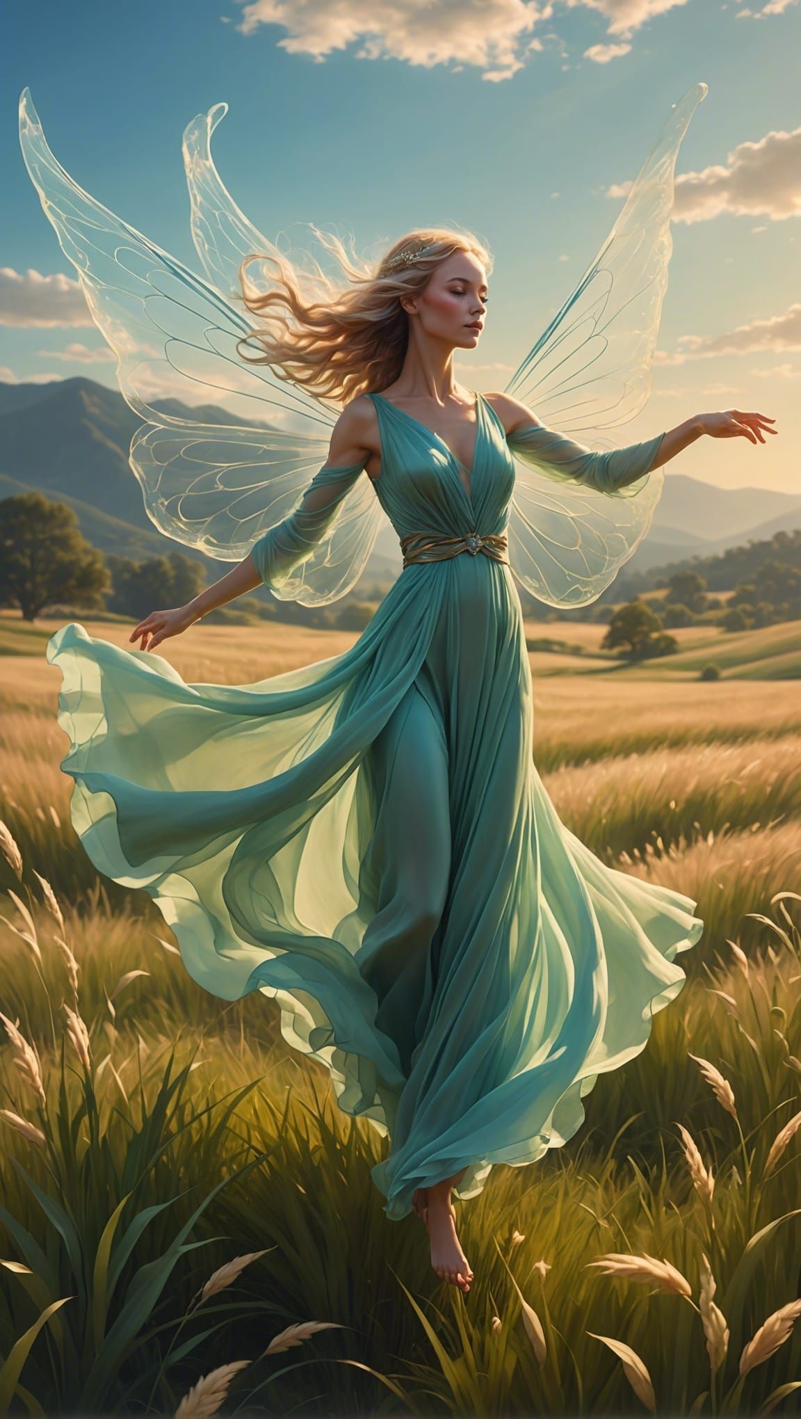 Ethereal Sylph Air Elemental as O'Keefe Painting