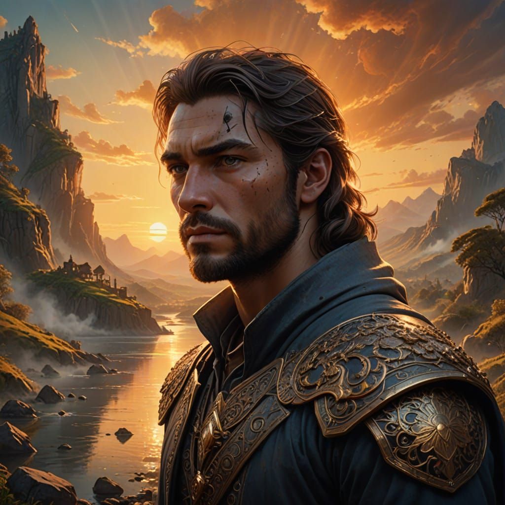 Surreal Sunset Portrait in Cinematic Style with HDR Effects