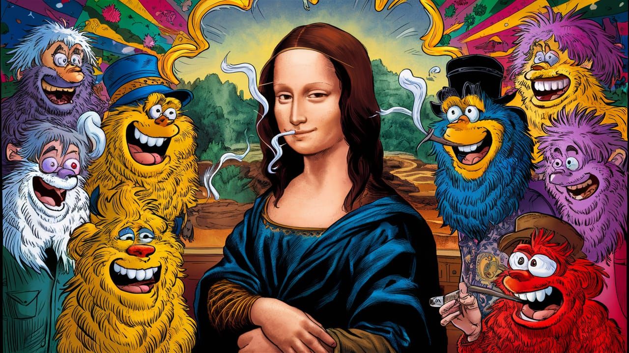 Mona Lisa with Spliff: Psychedelic Comic Art