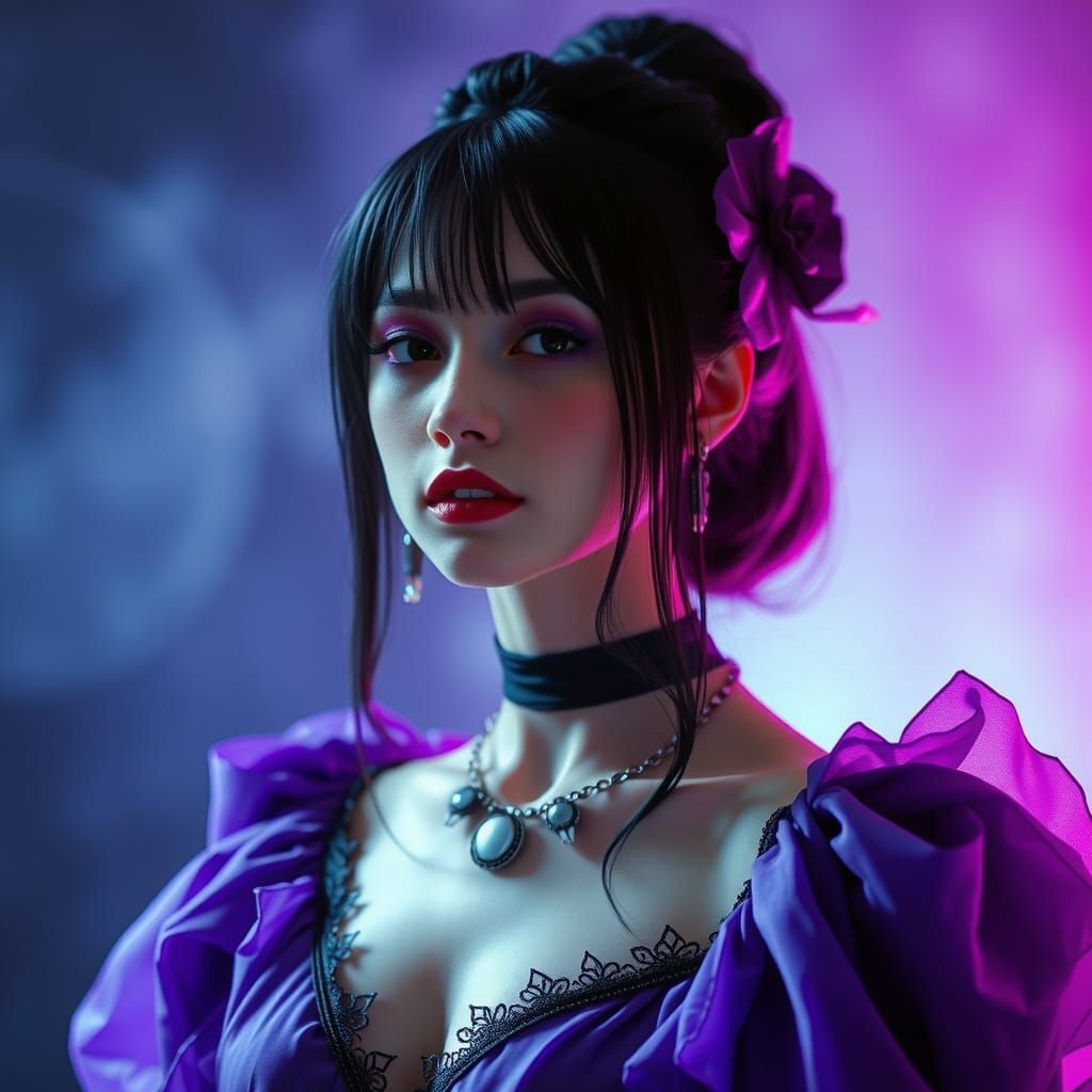 Powerful Princess of Darkness and Purple Light