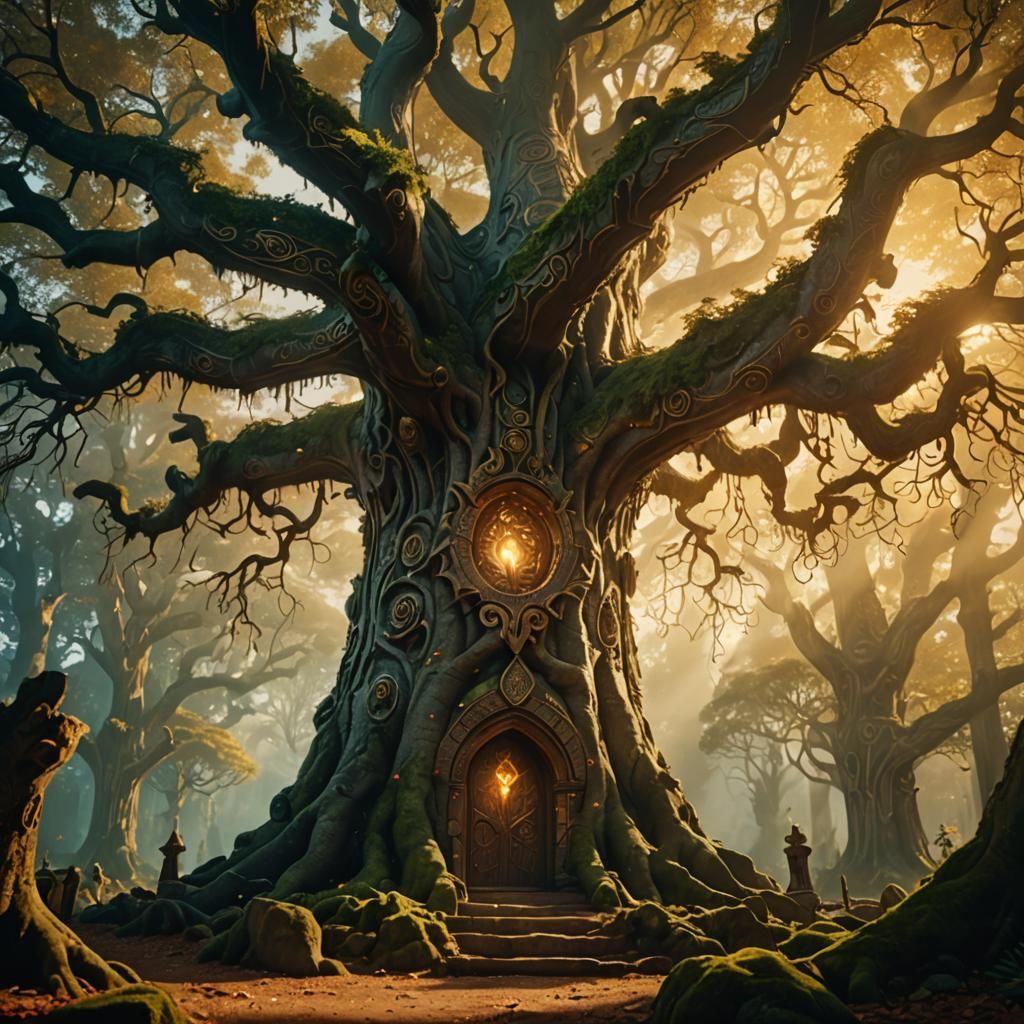 Mystical Kingdom Entrance in Woods, Cinematic Film Still