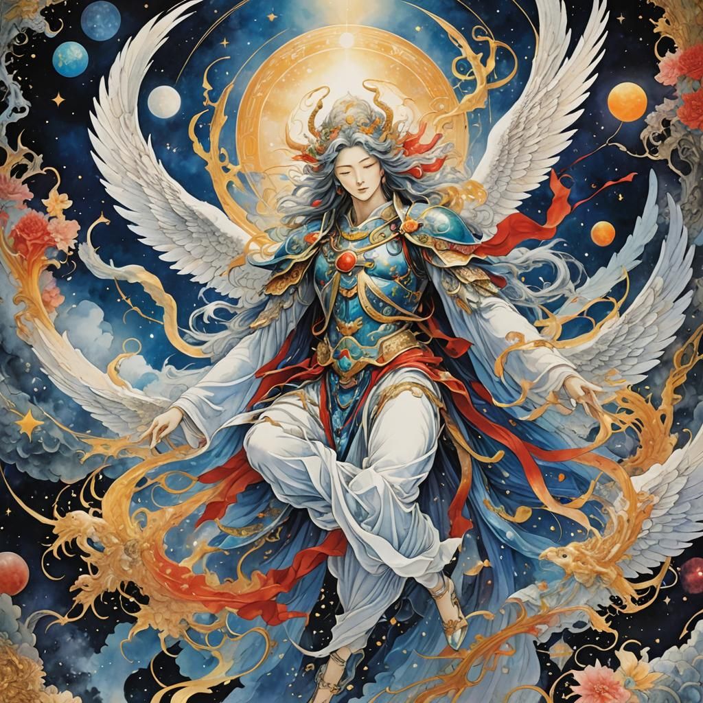Celestial Deities in Vibrant Delicacy