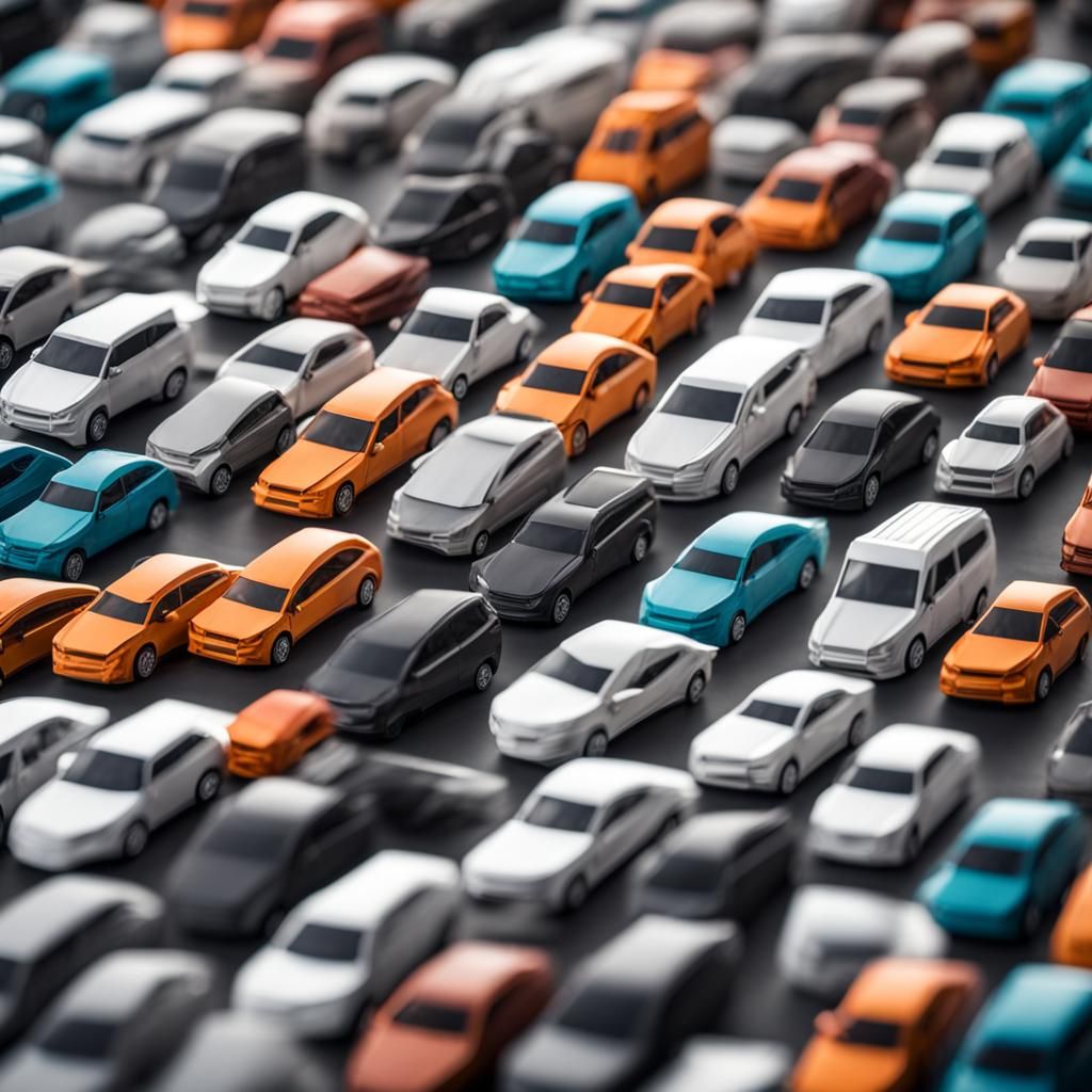 Origami Papercraft Traffic Scene in 8K