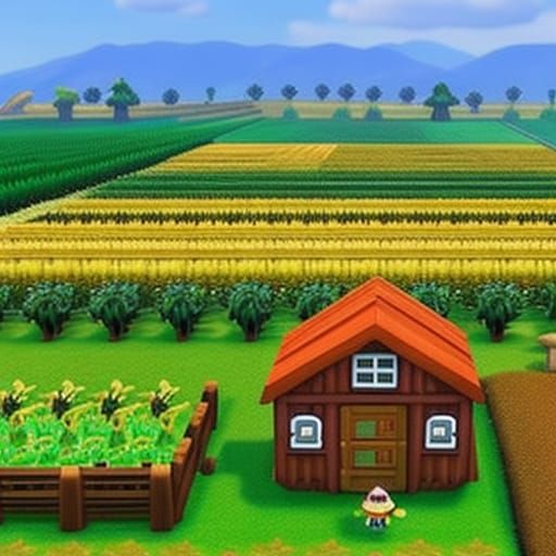 Animal Crossing Style Wheat Farm