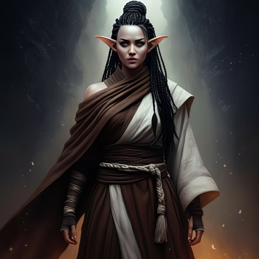Elegant Desert Elf Monk in Stunning Fantasy Art
