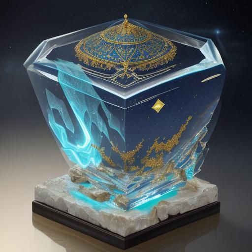 Egyptian Queen with Aurora Hair, Luminous Art