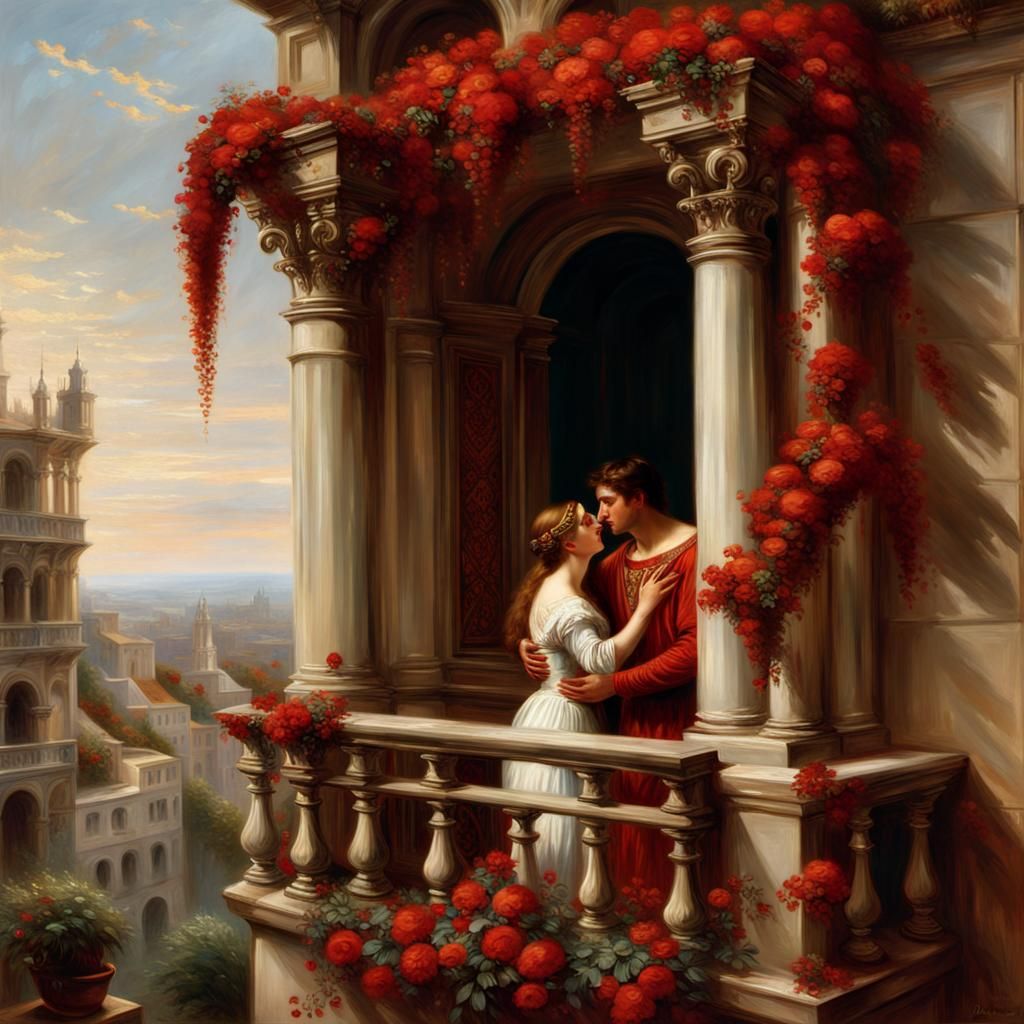 Romeo and Juliet Balcony Scene: Cinematic Digital Painting